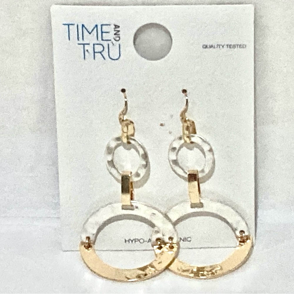 Time and Tru Gold and Silver Hoop Earrings